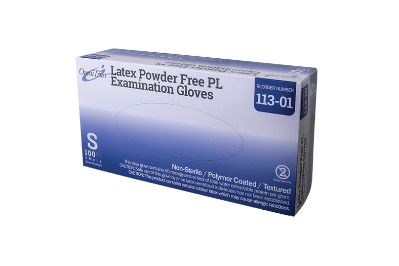 Glove Exam Latex Small Powder Free OmniTrust #113 (100/BX 10BX/CS) by Omni International LLC  ID 113-01